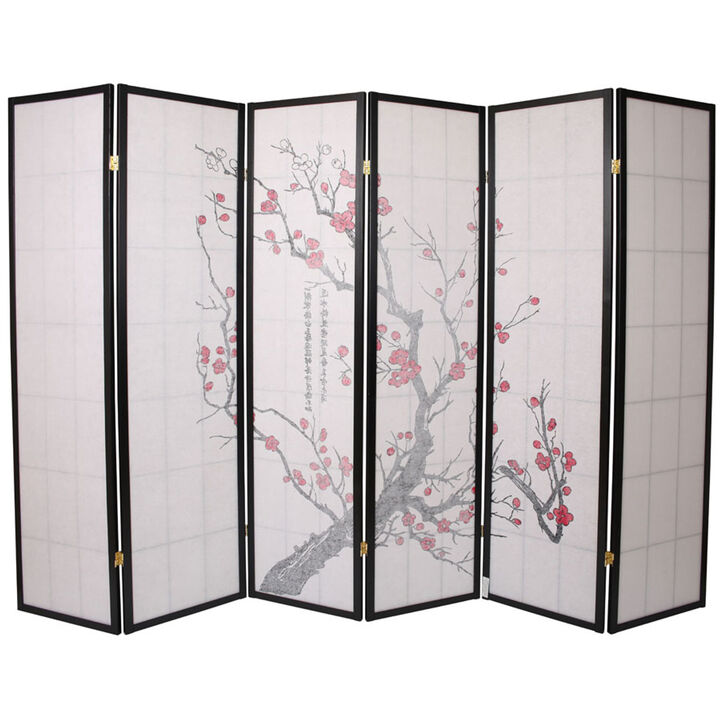 Privacy Screen Room Divider Plum Blossom Print