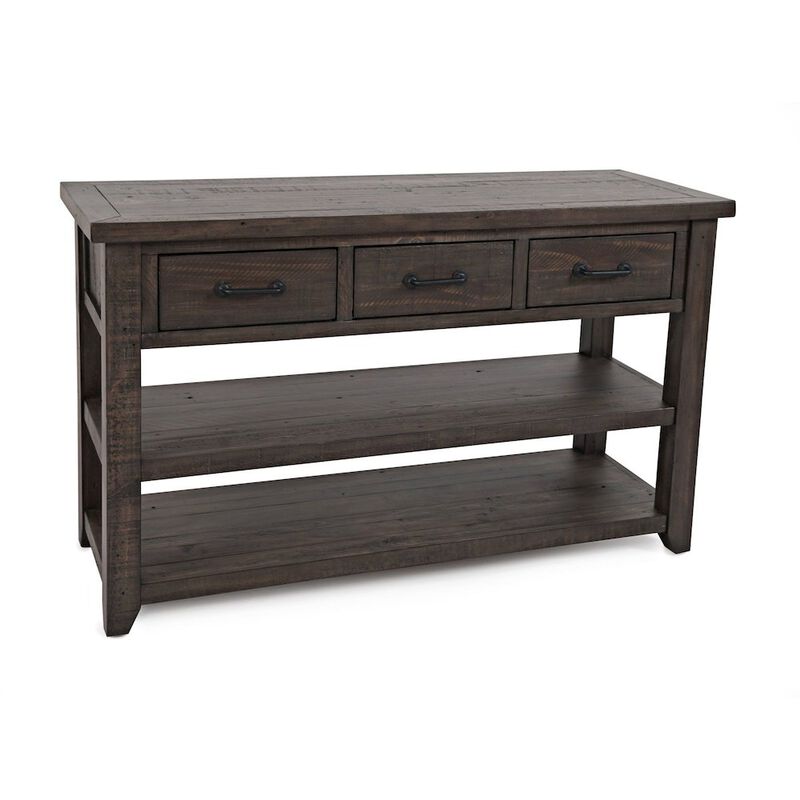 Jofran Madison County Rustic Reclaimed Pine Farmhouse Harris 50 Sofa Console Table