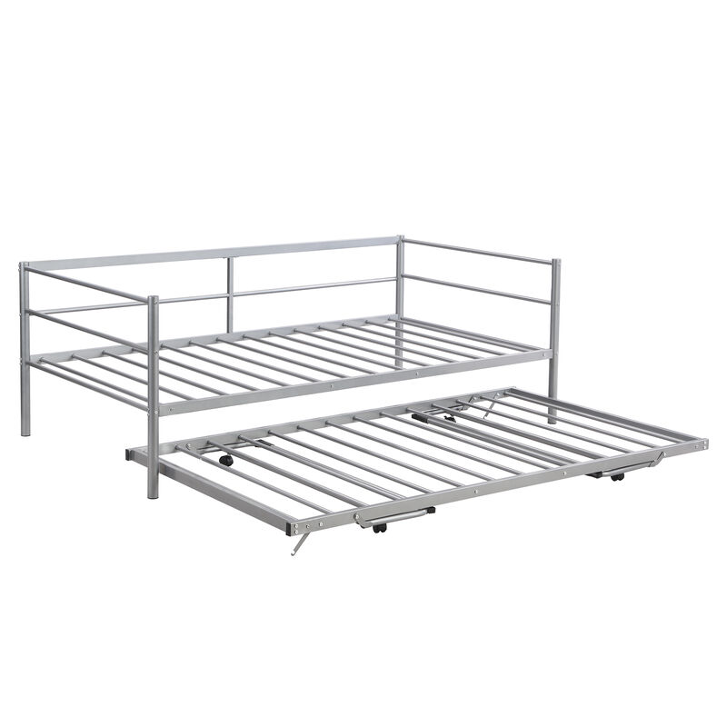 Merax Metal Daybed Bed with Pop Up Trundle