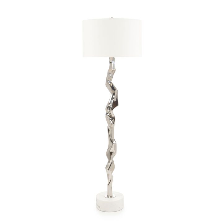 Polished Nickel Geometric Floor Lamp