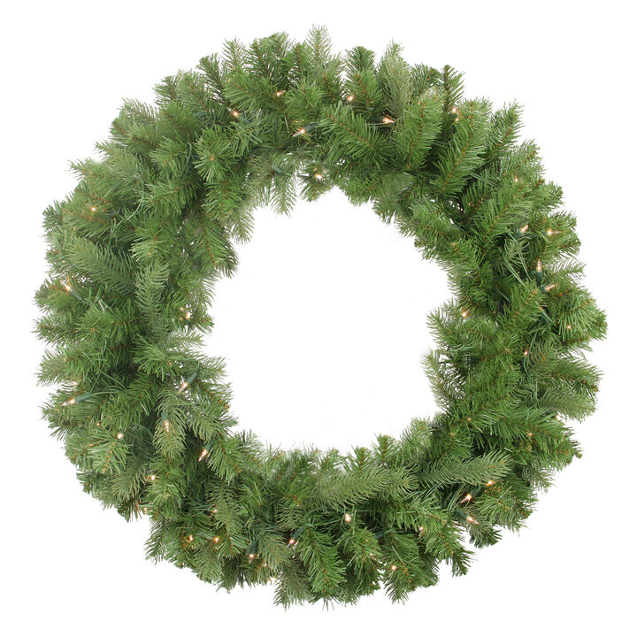 Pre-Lit Noble Fir Artificial Christmas Wreath - 30-Inch  Clear Lights