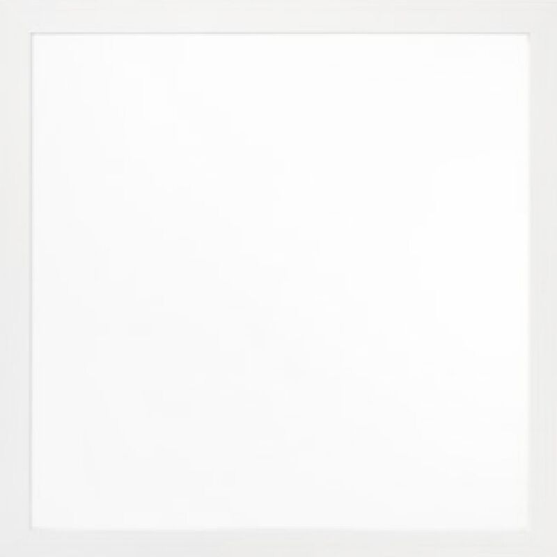 40 Inch Wall Mirror, Sleek Square Wood Frame, White-Benzara