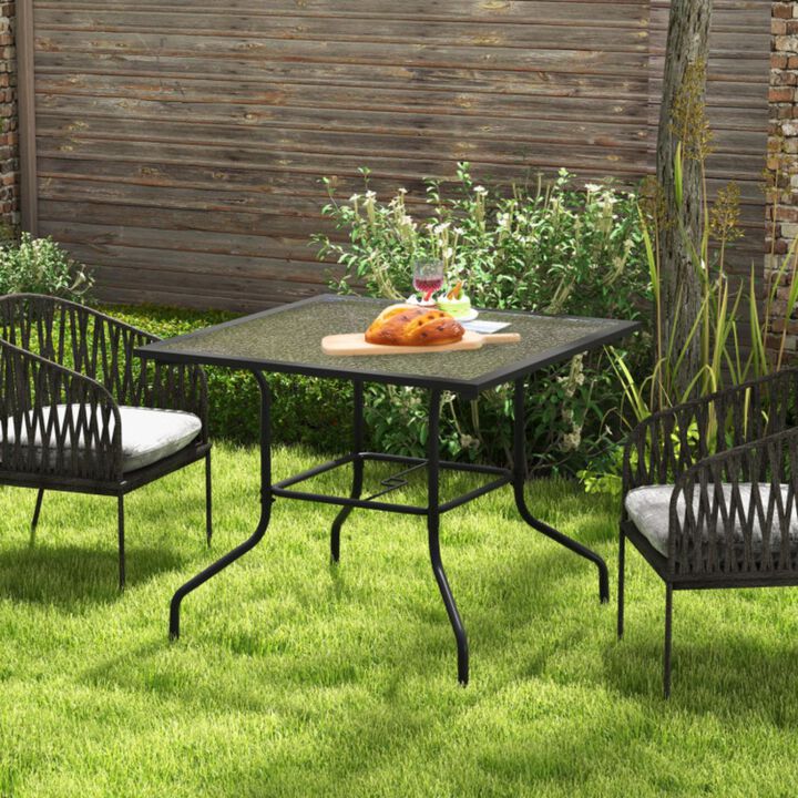 Hivvago 35 x 35 Inch Patio Dining Table with 1.5" Umbrella Hole (Umbrella NOT Included)