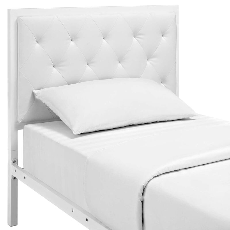 Modway - Mia Twin Vinyl Bed White White