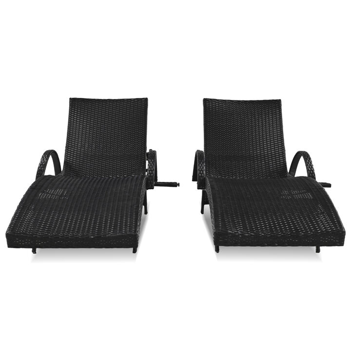 Merax Solid Outdoor Wicker Chaise Lounge Chairs