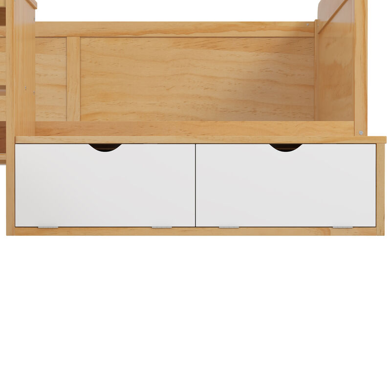 Merax Multi-functional Daybed Bed with Study Desk and 1 Stool