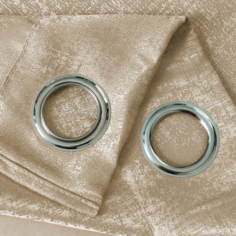 Oliva Gray Nora Embossed Blackout Grommet Panel - 52x90" Gold