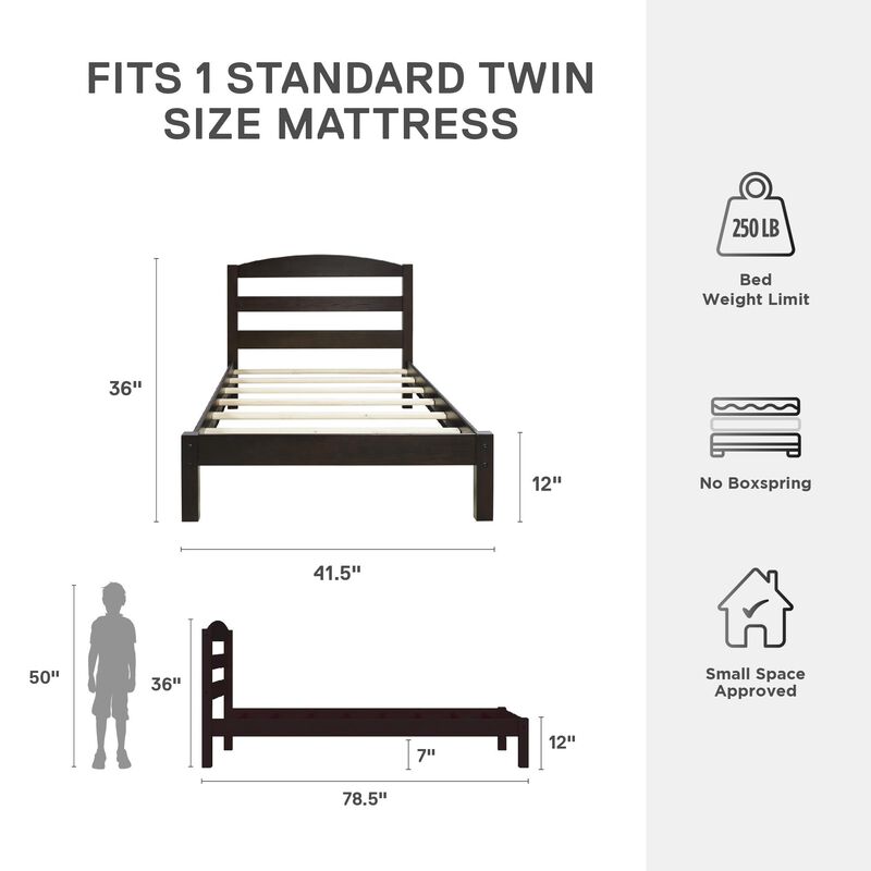 DHP Braylon Twin Bed, Espresso