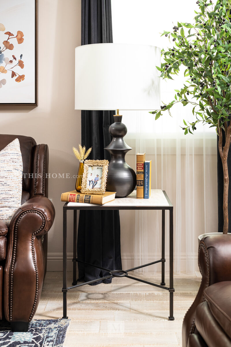 Marble & Metal End Table