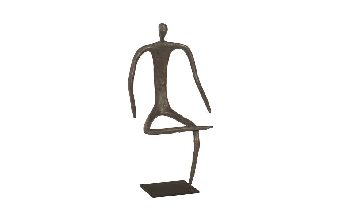 Abstract Leg Folded Figure on Metal Base