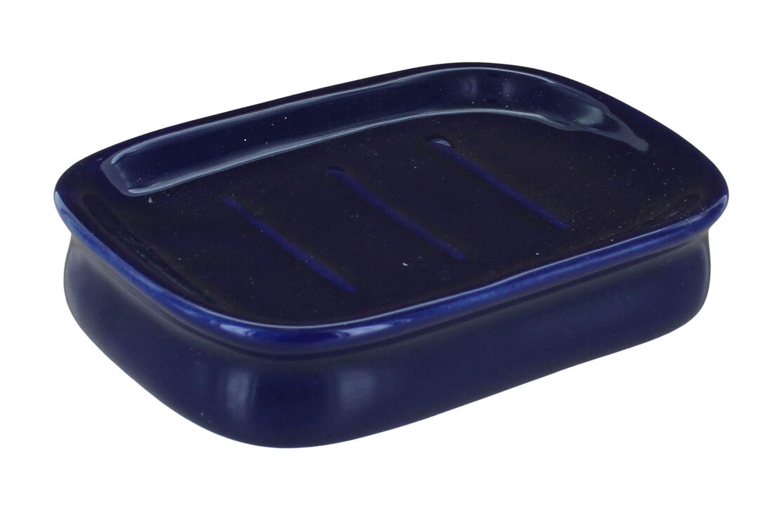 Blue Rose Polish Pottery Cobalt Soap Dish