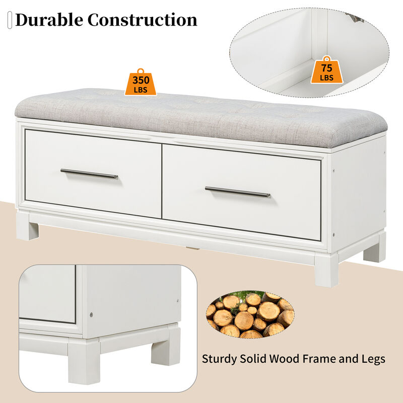 Merax Shoe Storage Bench with Removable Cushion
