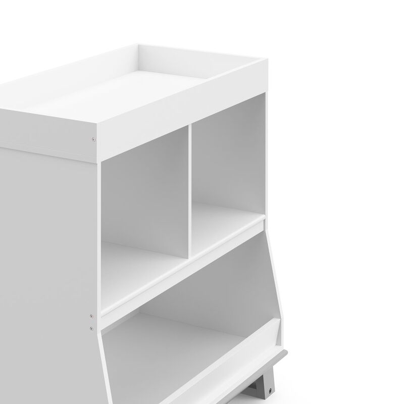 Storkcraft Modern Changing Table with Storage and Removable Topper