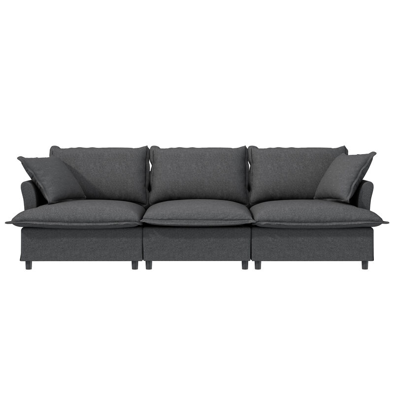 Merax Chenille Cloud Sofa Couch with Throw Pillows