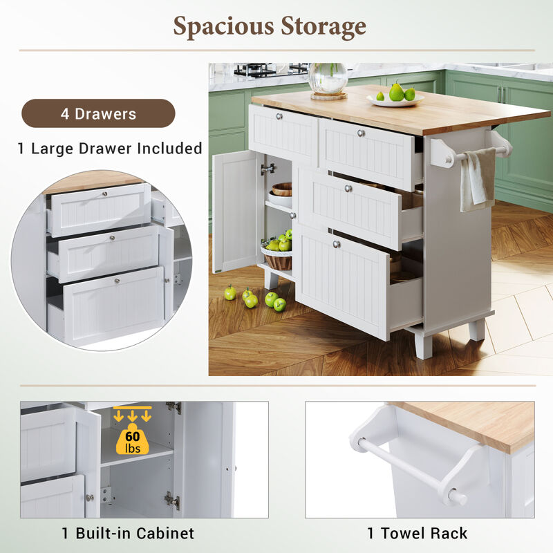 Streamdale Farmhouse Drop Leaf Island Set with 2 Seatings
