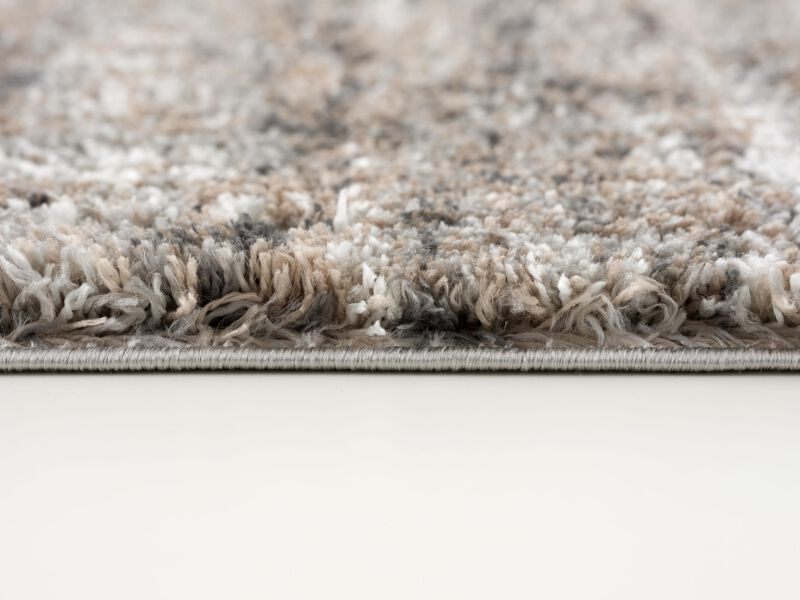 Retro Contemporary Scandinavian Shag Beige Brown Indoor Area Rug