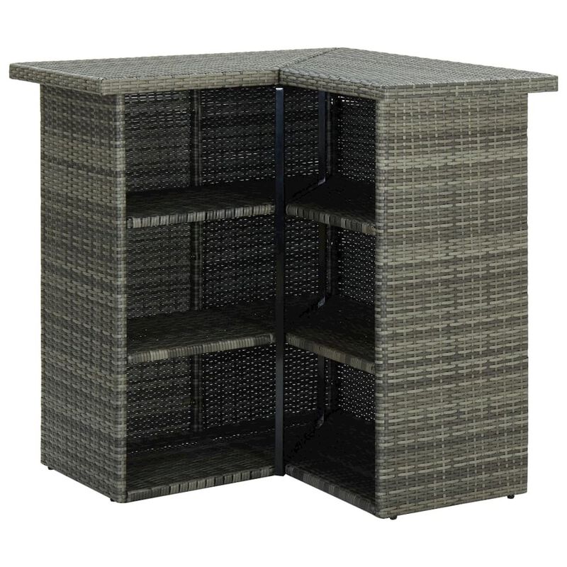 vidaXL Corner Bar Table Gray