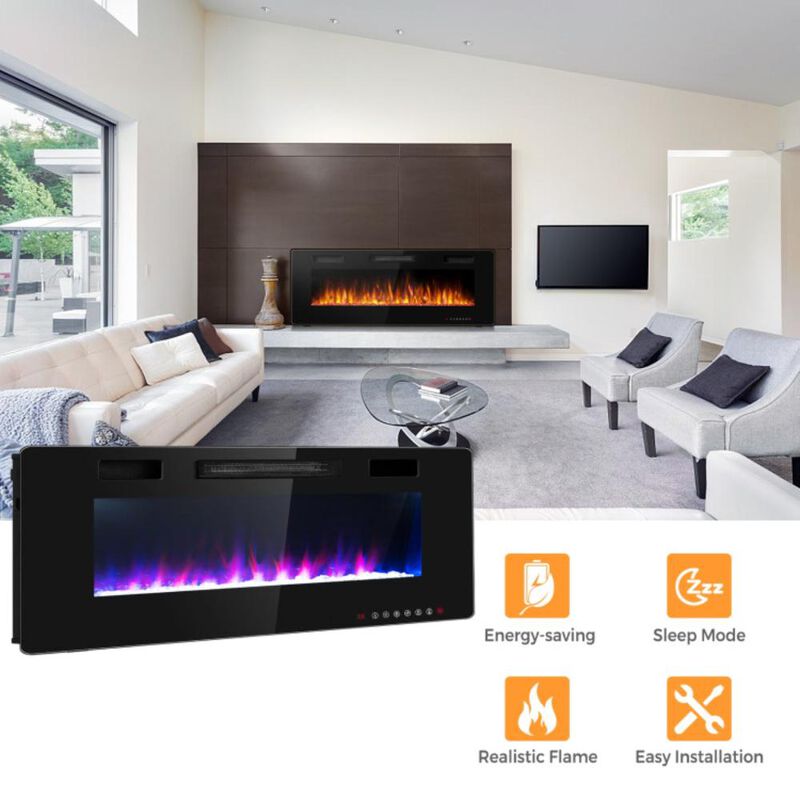Hivvago 60 Inch Ultra Thin Electric Fireplace with 2 Heat Settings