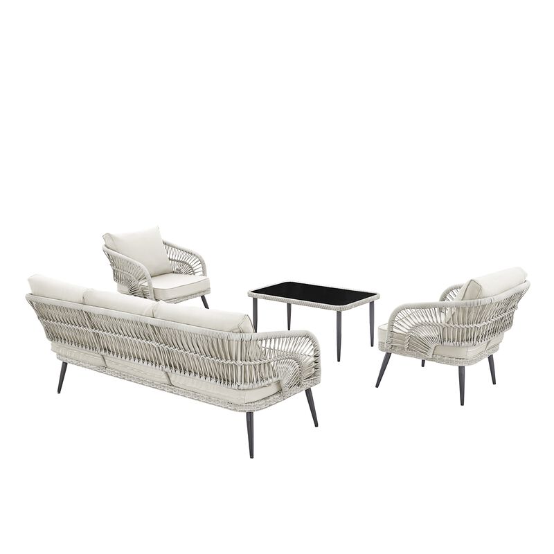 Inspired Home Arsema  Outdoor 4pc Seating Group