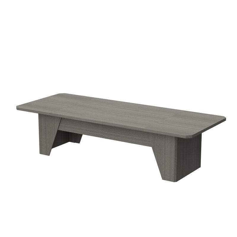 FUFU&GAGA Modern Office Desk with Aesthetic Design, Grey Oak Finish (118.1" W x 47.2" D x 29.53" H), P2 MDF, Grey Oak Color