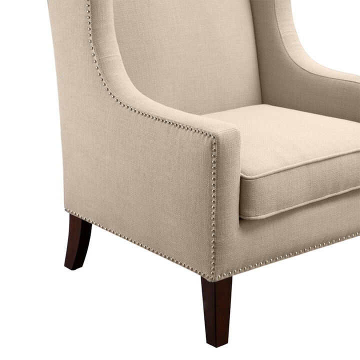 Gracie Mills Arabelle Classic Wing Chair with Nailhead Accents