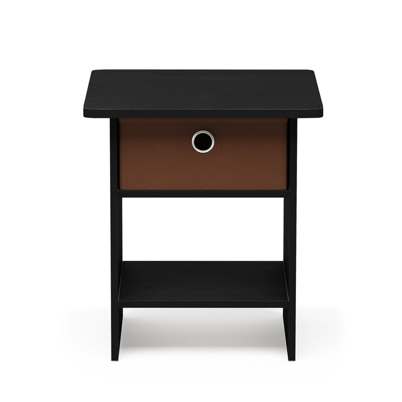 Furinno Dario End Table / Side Table / Night Stand / Bedside Table with Bin Drawer, 1-Pack, Americano/Medium Brown