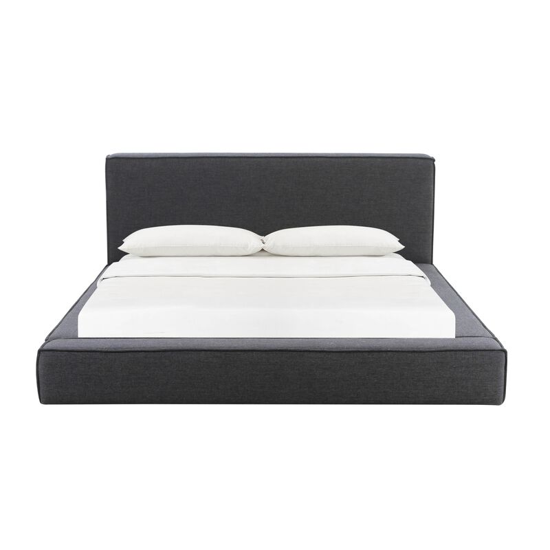 Olafur Black Linen King Bed