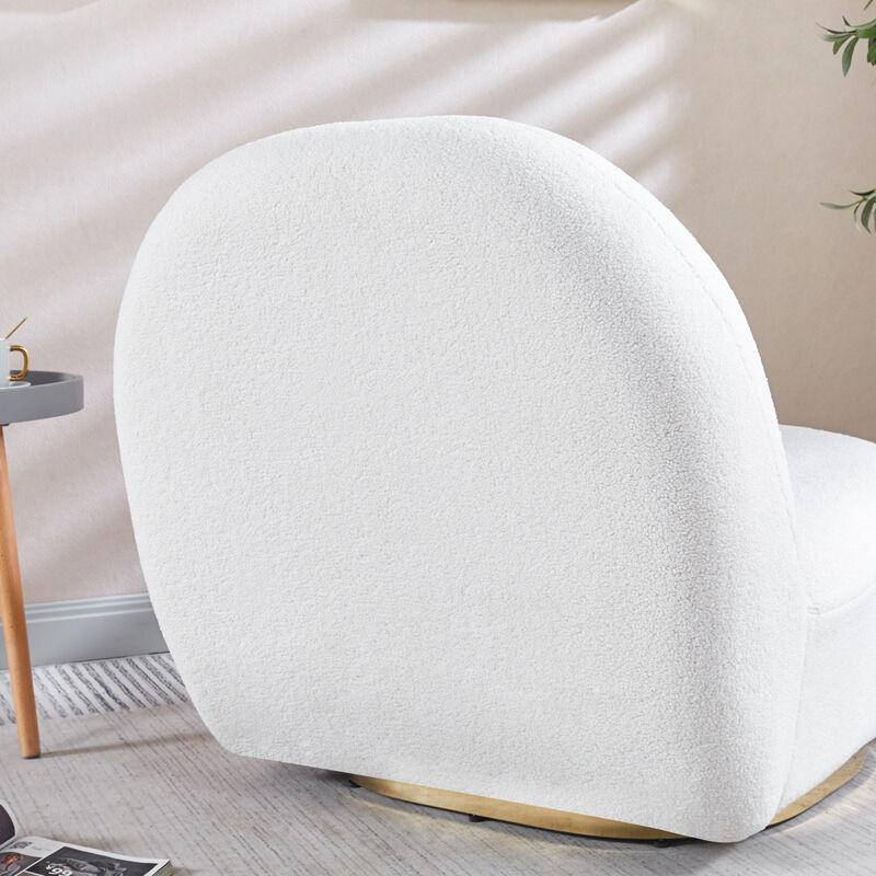 Modern Velvet Swivel Accent Chair, Swivel Barrel Chair With Finish Stainless Steel Base