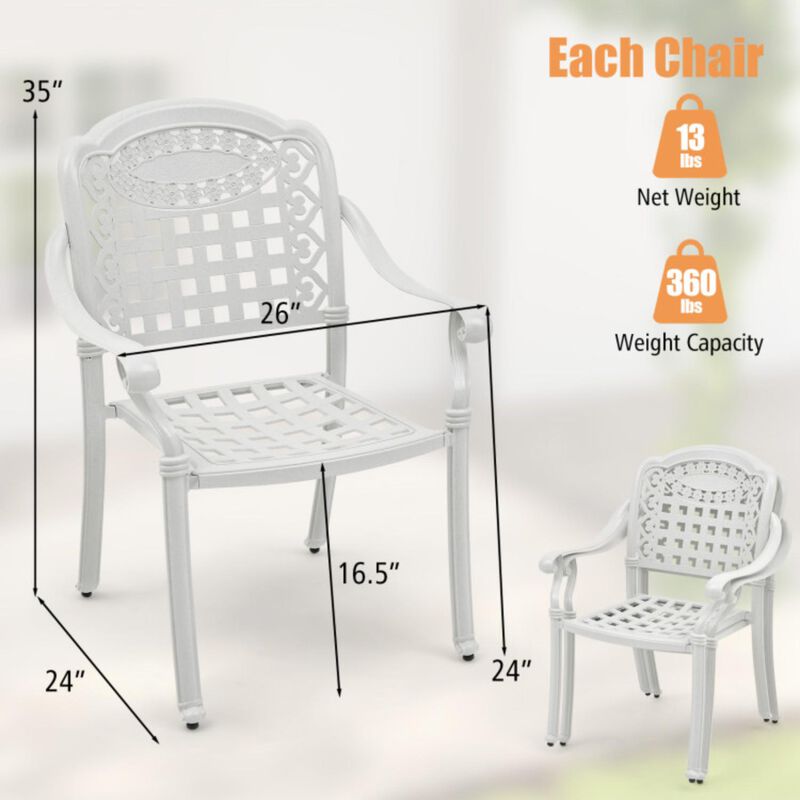 Hivvago Set of 2 Cast Aluminum Patio Chairs with Armrests