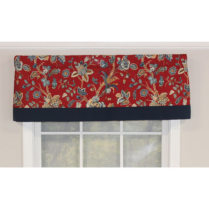 RLF Home Gianna Banded Valance Spa. 3" Rod Pocket, Contrast bottom banding. 50"W x 16"L