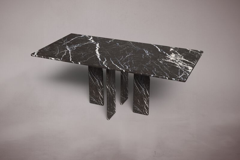 Luna Black Marble Dining Table 82.6"