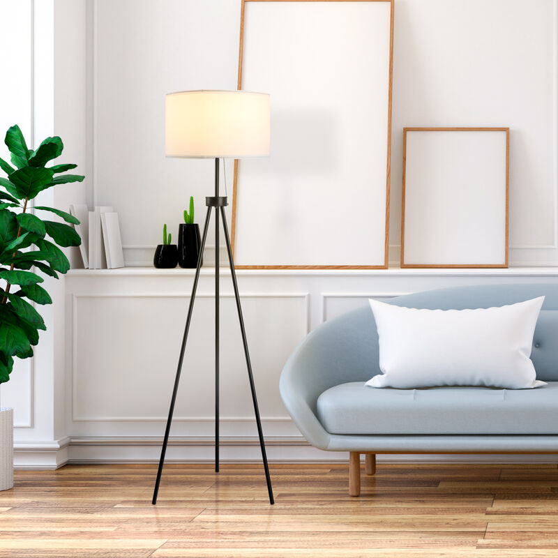 Modern Tall Floor Reading Light Fixture with Footswitch Pedal