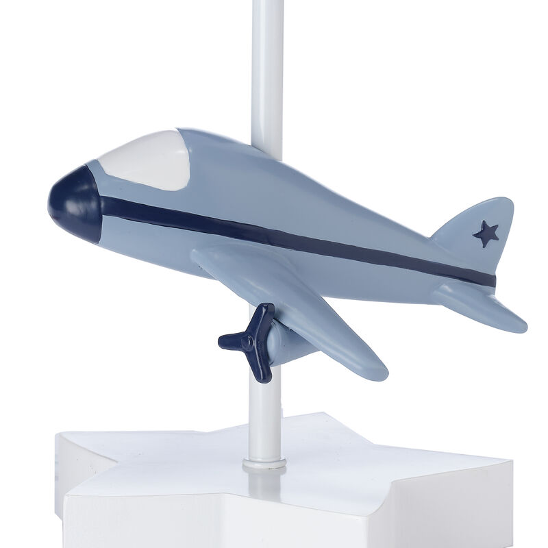Bedtime Originals Little Aviator Hand-Painted Airplane Lamp with Shade & Bulb