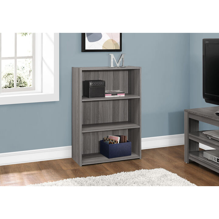Monarch Specialties I 7478 Bookshelf, Bookcase, 4 Tier, 36"H, Office, Bedroom, Laminate, Grey, Transitional