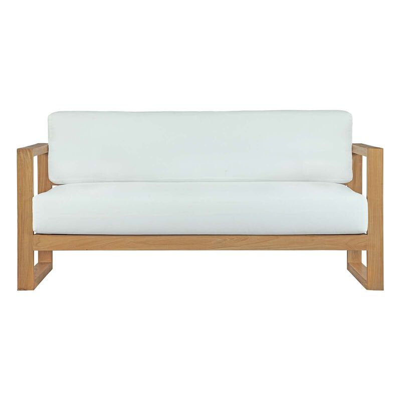 Modway - Upland Outdoor Patio Teak Sofa Natural White