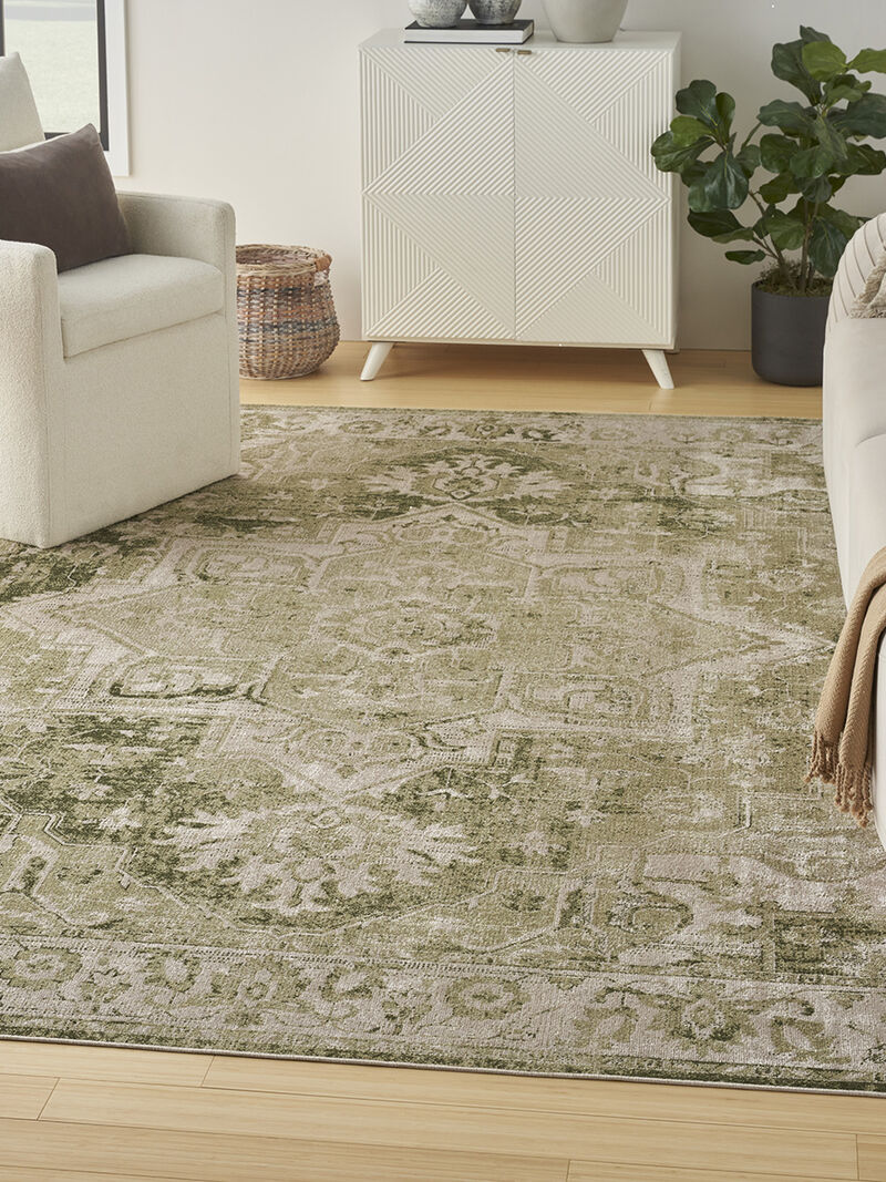 Astra Machine Washable ASW12 Ivory/Green 9' x 12' Rug