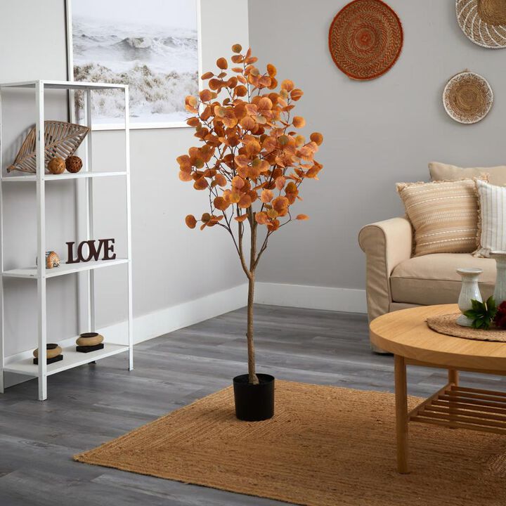 Hivvago 6 Feet Autumn Eucalyptus Artificial Tree