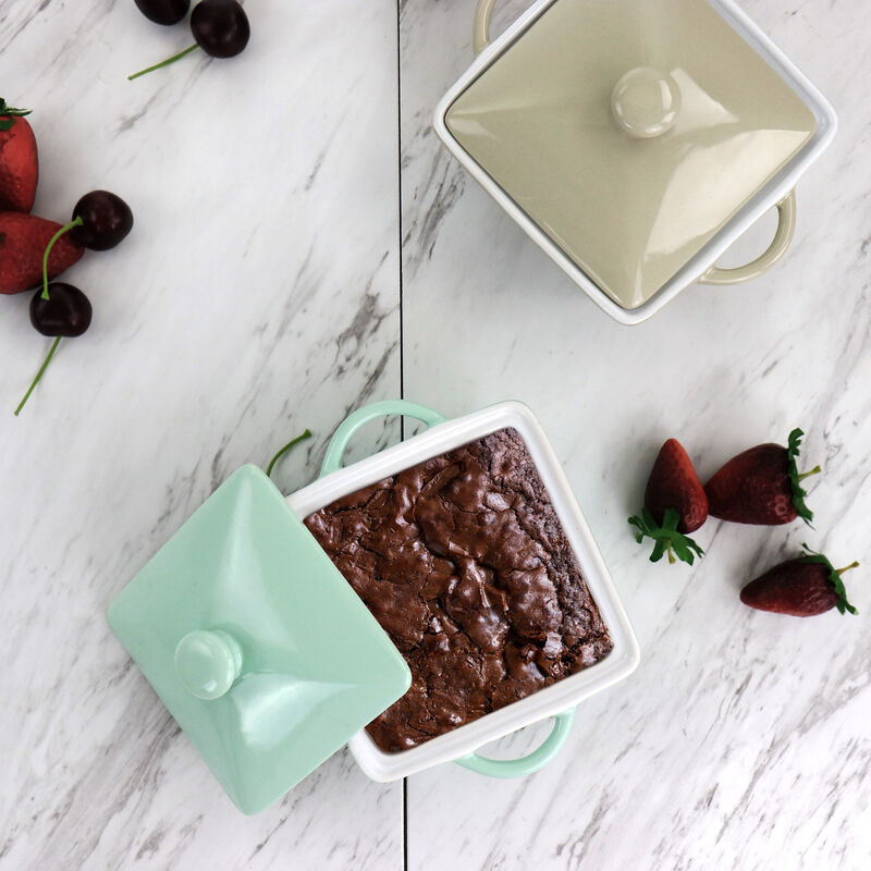 Martha Stewart Mini Stoneware Casserole with Lid in Mint