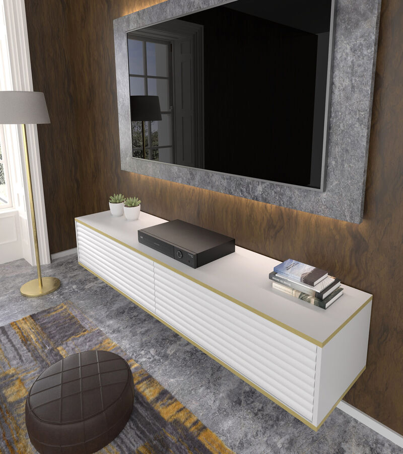 TV Cabinet SUBI 70.87 in - Hanging - White Matt