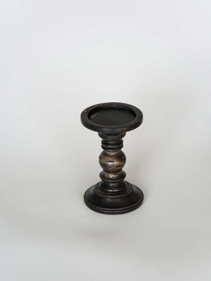 BBH Homes Traditional Dark Polish Eco-friendly Handmade Mango Wood Set Of One 6" Pillar Candle Holder