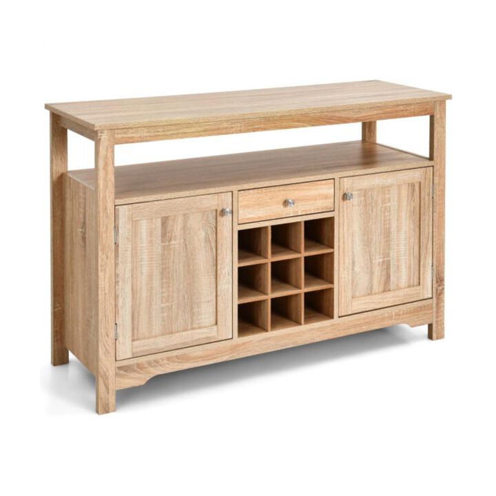 Hivvago Server Buffet Sideboard With Wine Rack and Open Shelf