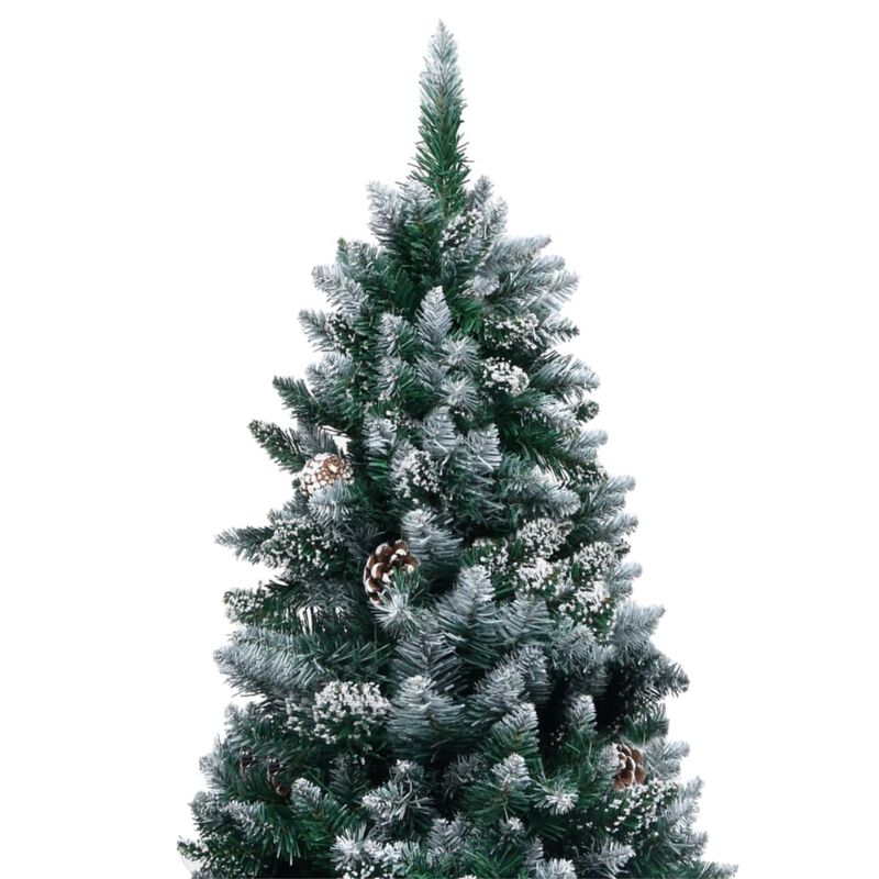 vidaXL Artificial Christmas Tree with LEDs&Ball Set&Pine Cones 82.7"