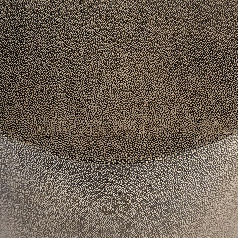 Leather Round Accent Table, Brown, Belen Kox