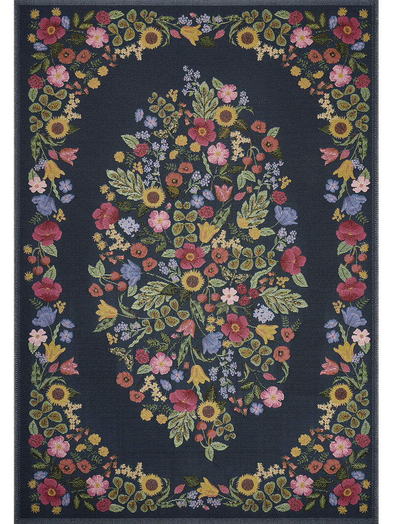Perennial PRN-01 Navy 3''11" x 5''11" Rug by Rifle Paper Co.