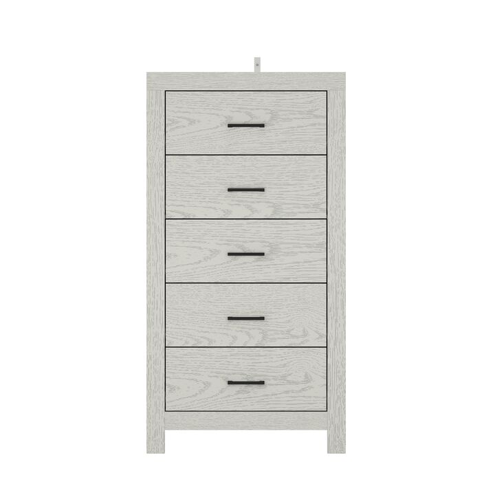 FUFU&GAGA 5-Drawer Chest for Bedroom Storage, (23.6" W x 15.7" D x 45.3" H), Brown