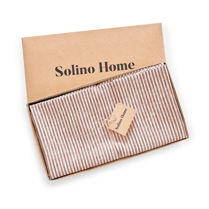 Solino Home 100% Pure Linen Tablecloth | Narrow Stripe