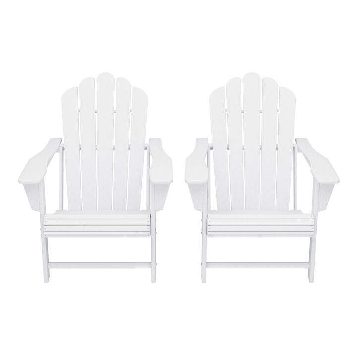 WestinTrends Outdoor Patio HDPE Adirondack Chairs With Cup Holders (Set of 2)