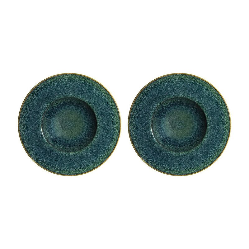 Mar dia.11" h:2.5" 14 oz. Round Blue Porcelain Bowl (Set of 2)