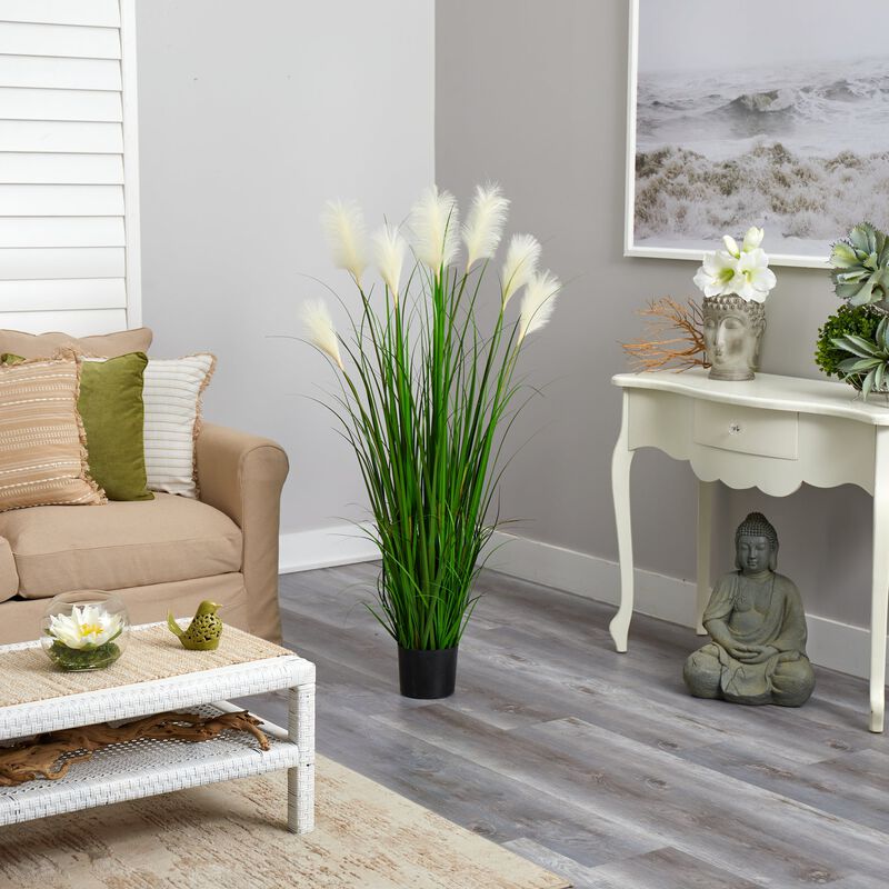 Hivvago 4.5" Plum Grass Artificial Plant