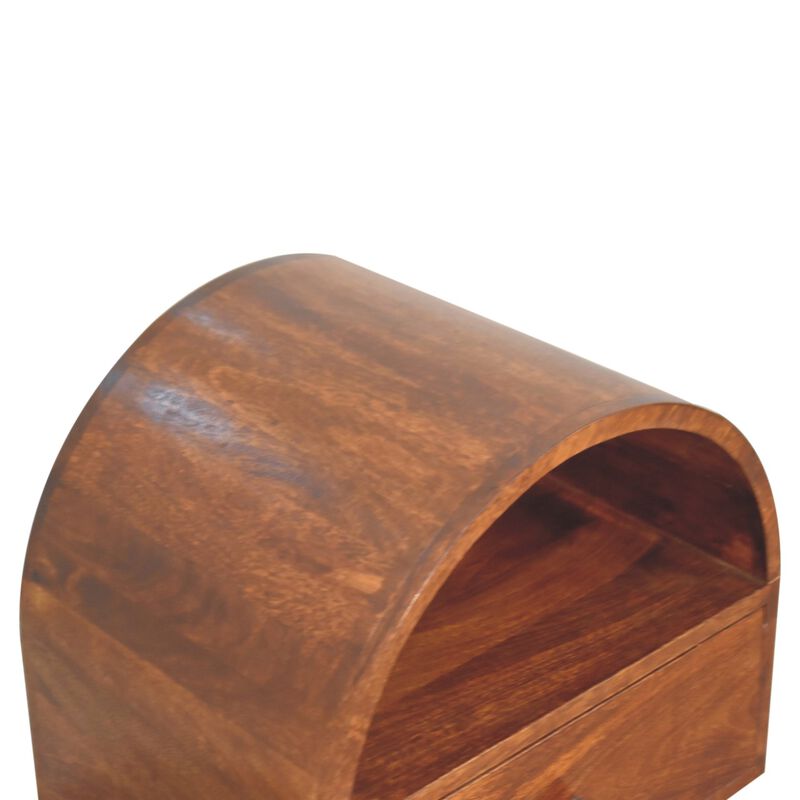 Artisan Furniture Solid Wood Chestnut Dome Bedside